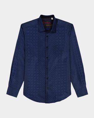 Men's Noble Touch Silk Jacquard Button-Down Shirt
