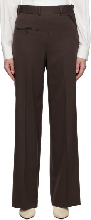 MM6 Maison Margiela Brown Twist Wool Blend Trousers
