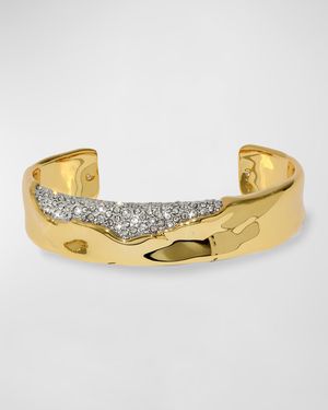 Solanales Gold Crystal Cuff Bracelet