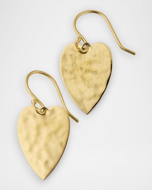 Classico Crinkle Medium Size Heart Earrings in 18K Gold