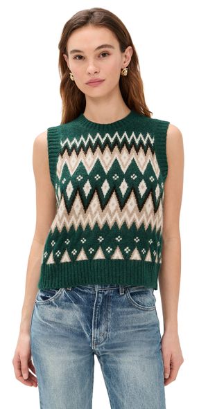 LE BOP Fair Isle Vest Beige Multi S