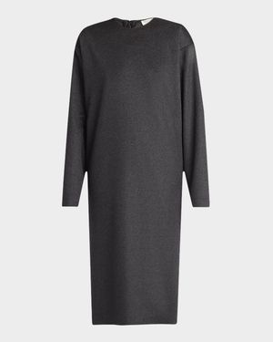 Lysiane Long-Sleeve Midi Cashmere Dress