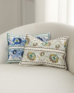 Enamel Flower Decorative Pillow, 12" x 16"