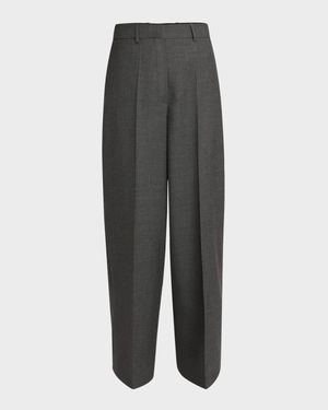 Tailored Straight-Leg Wool Trousers
