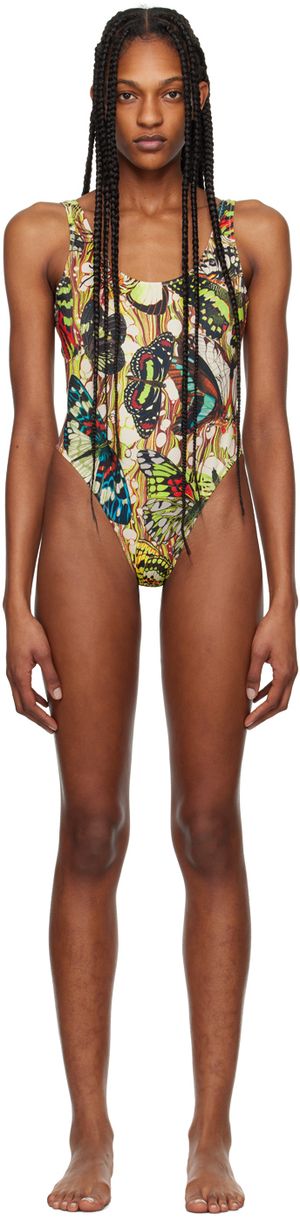 Jean Paul Gaultier Yellow & Beige 'The Butterfly' Swimsuit