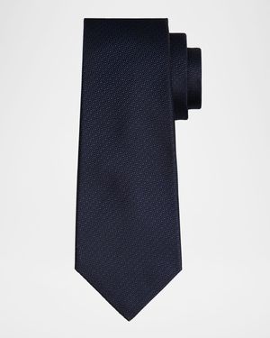 Men's Silk Tonal Jacquard Seven-Fold Tie