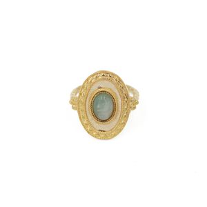 Nilai - Bague plaqué or kate - Taille Unique - Vert