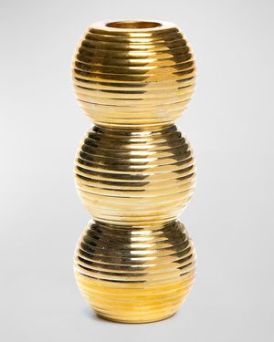 Ribbed Triple Sphere Candle Holder