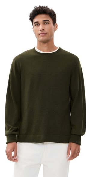Officine Generale Nina Crew Neck Merino Wool Sweater Olive XL