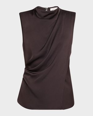 Amira Cowl-Neck Sleeveless Top
