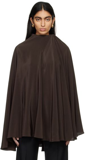 MARIE ADAM-LEENAERDT Brown Cape Blouse