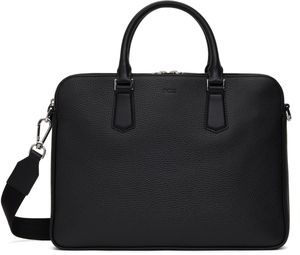 BOSS Black Leather Logo Briefcase