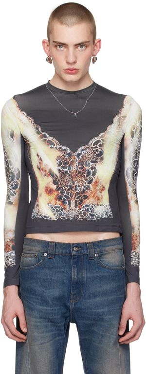 Y/Project Black Printed Long Sleeve T-Shirt
