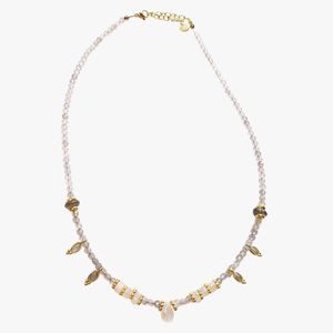 Ginandger - Collier pierre de lune et labradorite - Taille Unique - Gris