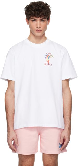 Casablanca T-shirt blanc à image à logo