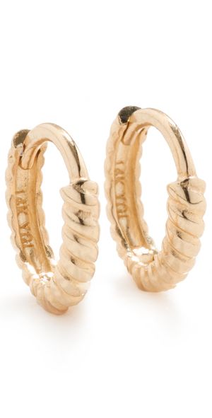 Ariel Gordon Jewelry 14k Twisted Petite Hoops 14k Yellow Gold One Size