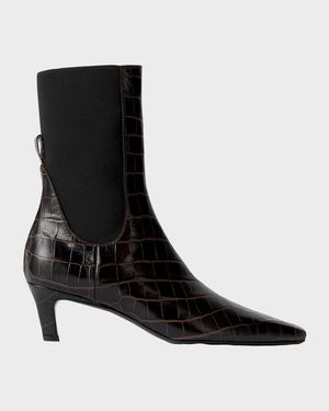 The Mid Heel Calfskin Ankle Boots