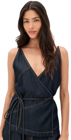 IRO Renata Top Satin Denim 34