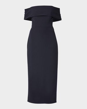 Avril Off-Shoulder Column Midi Dress