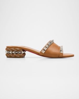 Pyramule Leather Spike Mule Sandals