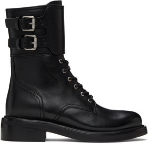 rag & bone Black RB Moto Lace-Up Boot