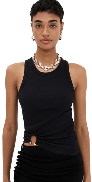 rabanne Tank Top with Signature Piercing White 38