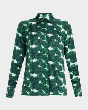Rodesia Floral Silk Button-Down Shirt
