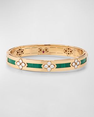 18K Rose Gold Diamond and Malachite Bracelet