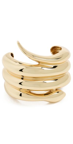 LELET NY Glossy Serpent Pony Cuff Gold One Size