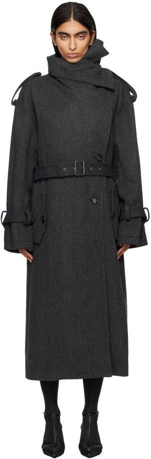 Acne Studios Gray Belted Coat