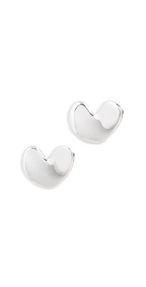 AGMES Sculpted Heart Studs Silver One Size