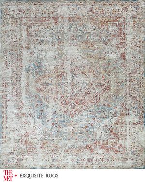 Antique Loom Rust & Light Blue Rug, 9' x 12'