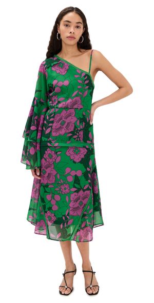 TRUTH Kara Dress Tea Party Print Green Multi S