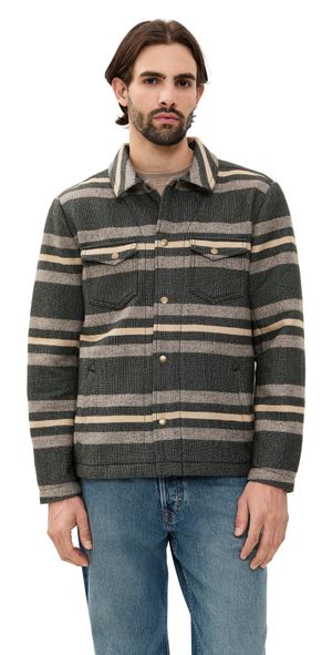 Billy Reid Heirloom Stripe Woodsman Jacket Asphalt Multi S