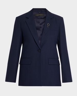 Kent Single-Button Viscose Jacket