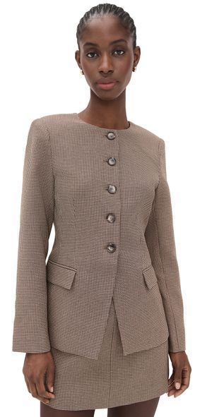 ASTR the Label Bellmere Jacket Brown Houndstooth S