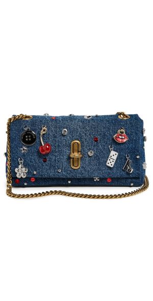 Marc Jacobs The Trinket Charm Denim Dual Chain Mini Bag MEDIUM WASH MULTI One Size