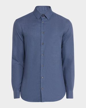 Men's Micro-Houndstooth Sport Shirt