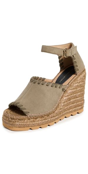 Stella McCartney Gaia Laced Alter Suede Sandals Dark Loden 38