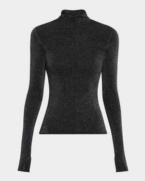 Chiano Long-Sleeve Sparkly Knit Top