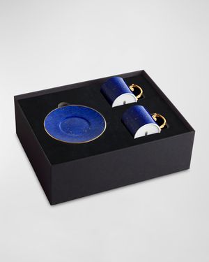 Lapis 3-Piece Espresso Cup & Saucer Set