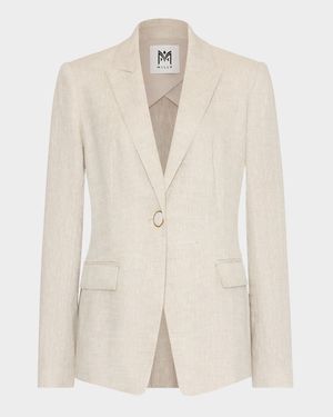 Alexa Single-Button Linen Blend Blazer