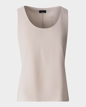 Scoop-Neck Silk Georgette Tank Top