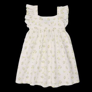 The New Society - Robe courte col carré imprimée en coton - Taille 8A - Blanc