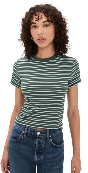 Joe's Jeans The Baby Tee Cilantro/Sky Stripe M
