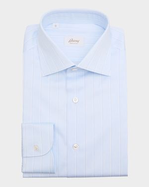 Men's Cotton Wide Stripe Dress Shirt