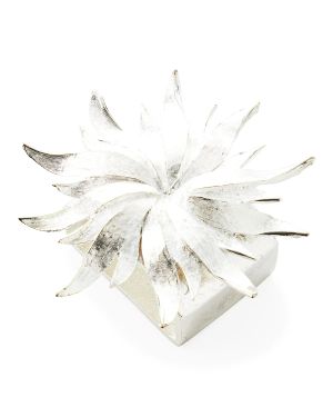 Matte Silver Sunburst Napkin Rings, Set of 4