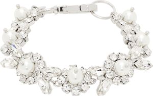 Simone Rocha Silver Faux-Pearl & Crystal Daisy Floret Bracelet