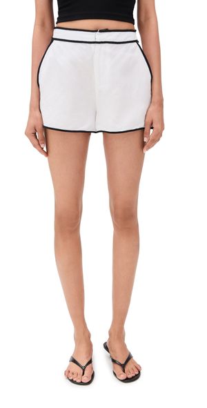 L'AGENCE Laina Pull On Shorts White/Black 4