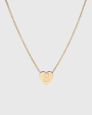 14k Gold Initial Heart Necklace